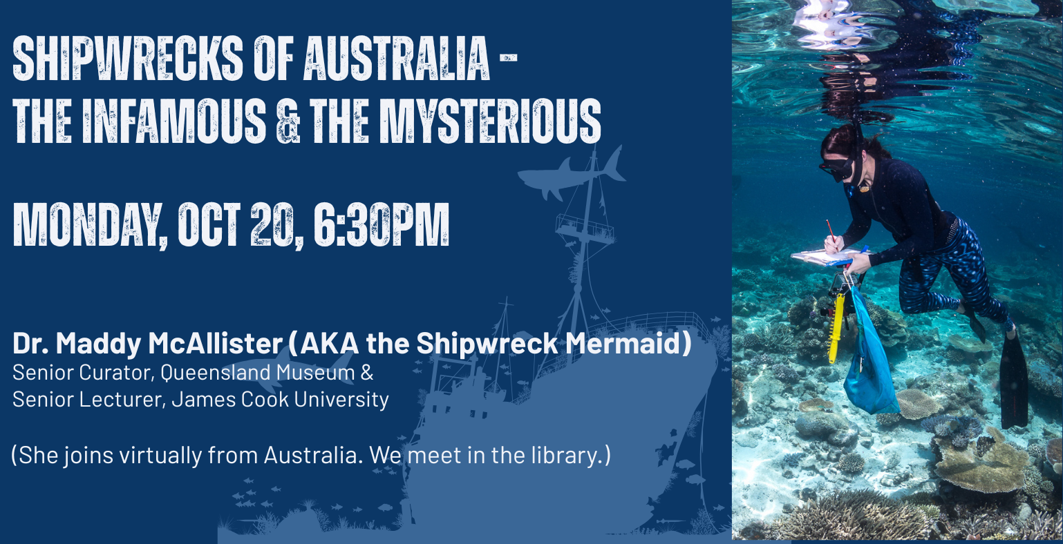 Shipwrecks of Australia program at library October 20 at 6:30pm