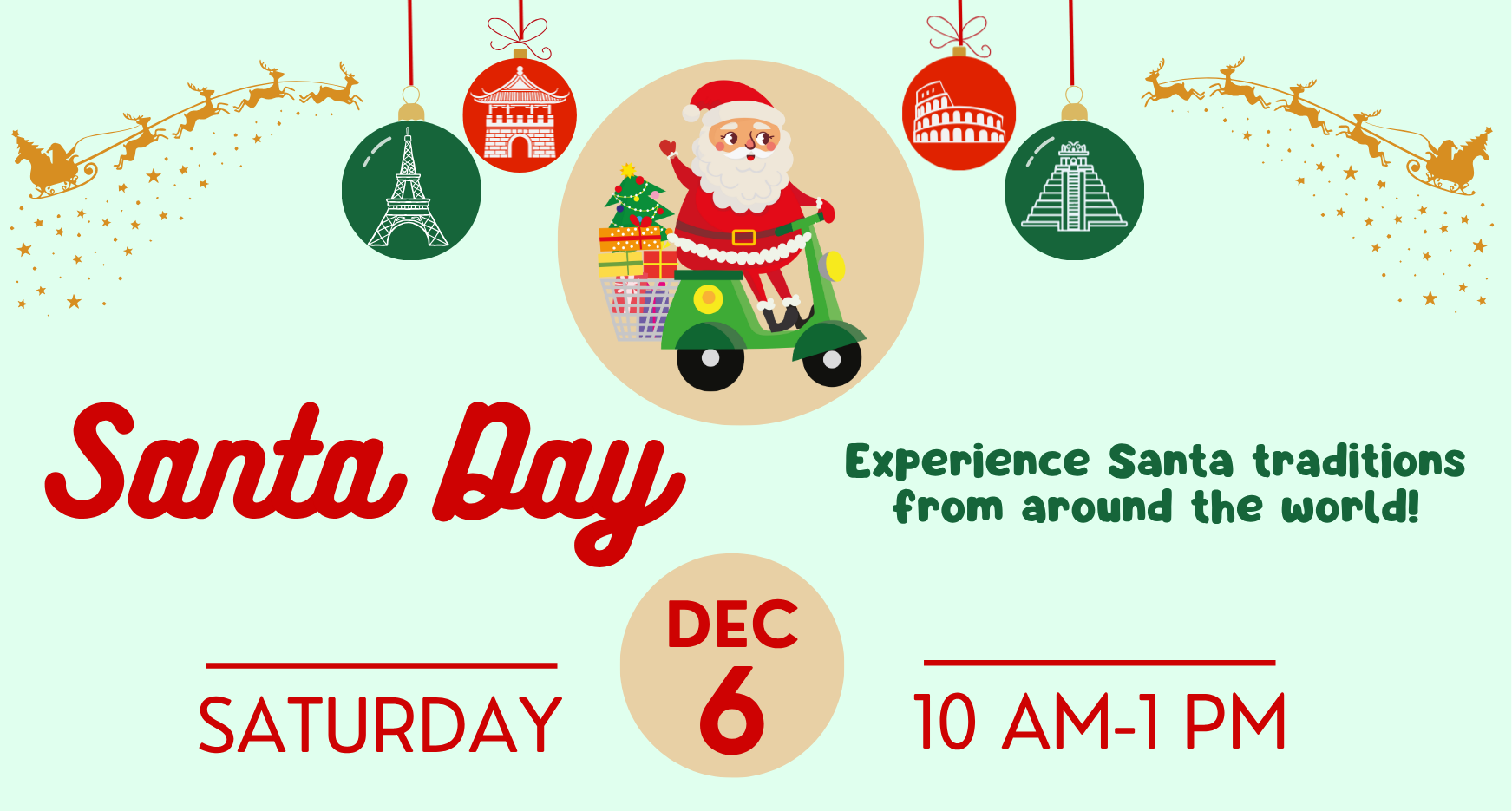 Santa Day Dec 6 from 10am to 1pm