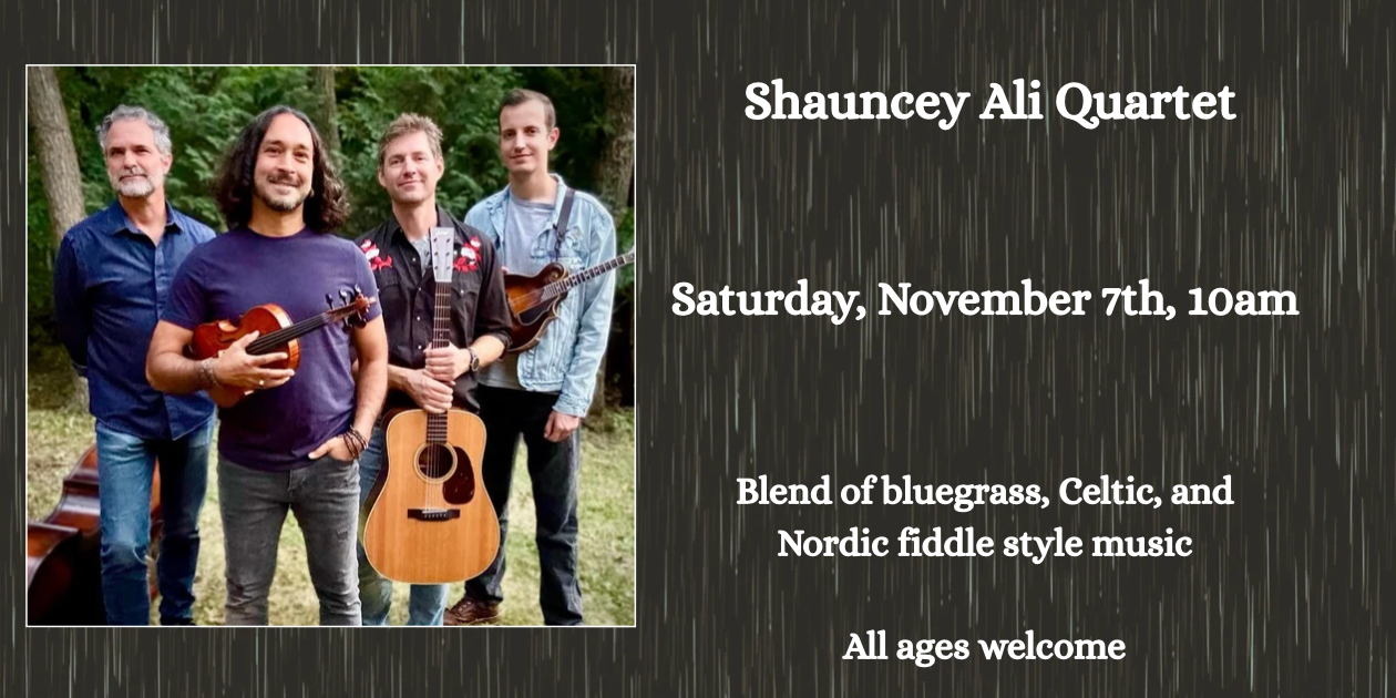 Shauncey Ali Quartet Concert Nov 7 at 10am