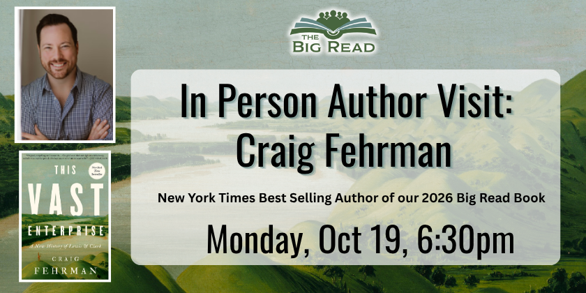 In person author visit with Craig Fehrman, Monday October 19 at 6:30pm